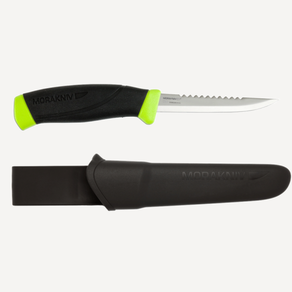 Нож Morakniv Fishing Comfort Scaler 098 (черный/салатовый; нержавеющая сталь)